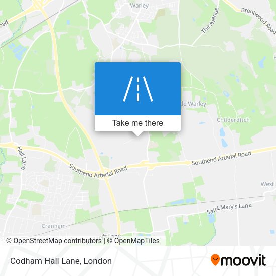 Codham Hall Lane map