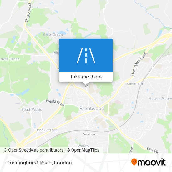 Doddinghurst Road map