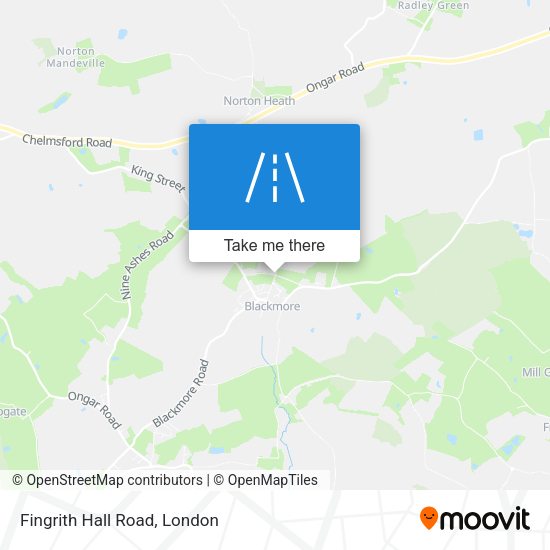 Fingrith Hall Road map