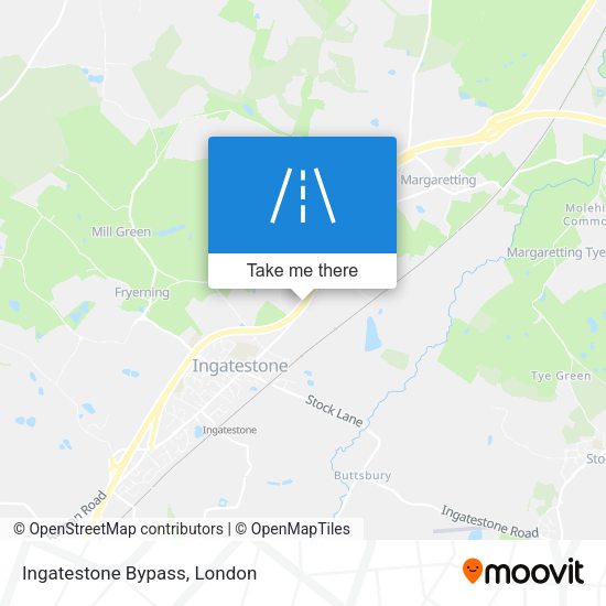 Ingatestone Bypass map