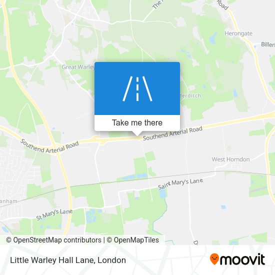 Little Warley Hall Lane map