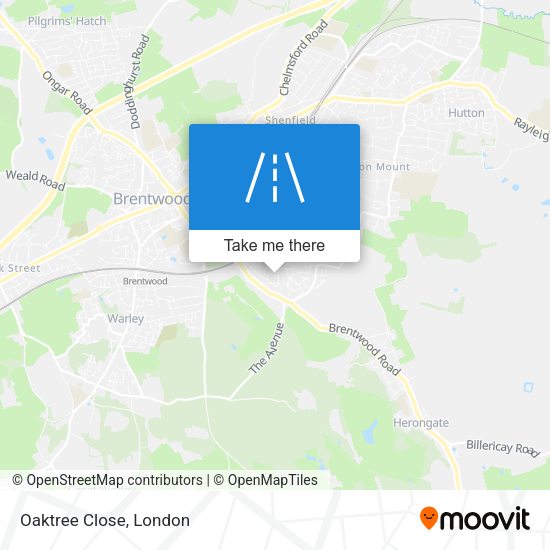 Oaktree Close map
