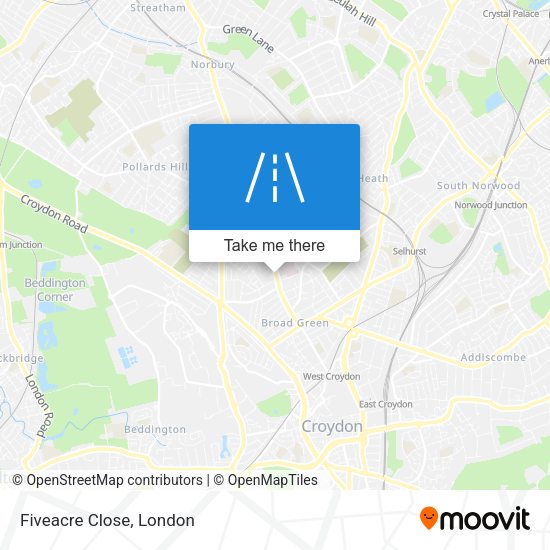 Fiveacre Close map