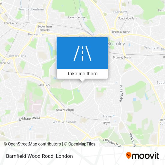 Barnfield Wood Road map