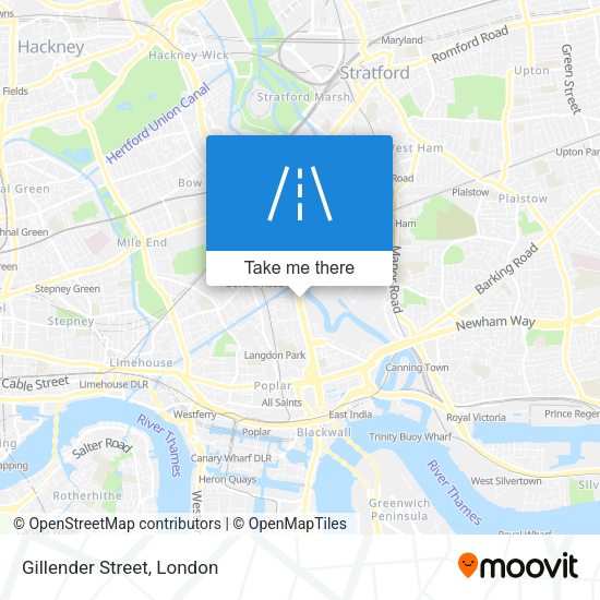 Gillender Street map