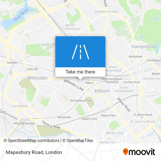 Mapesbury Road map