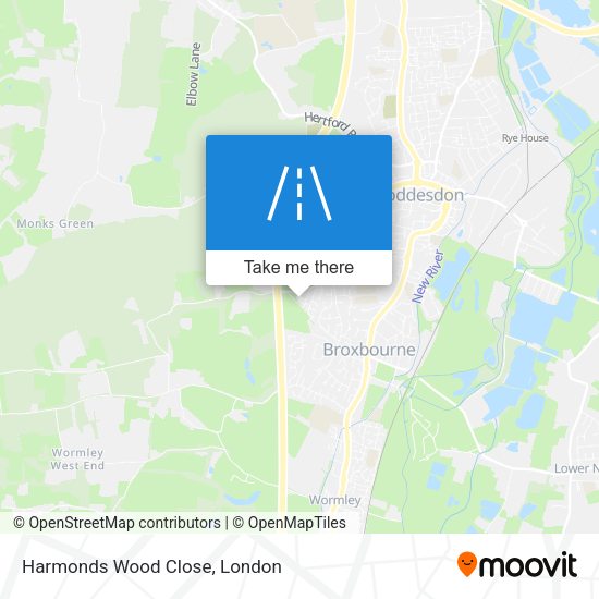 Harmonds Wood Close map