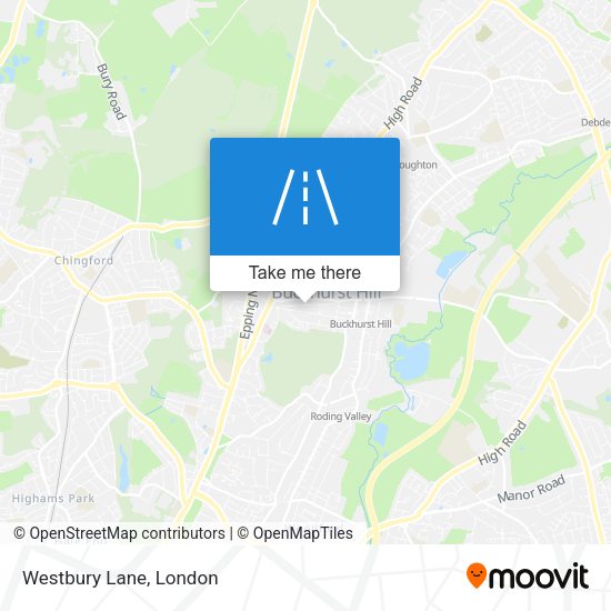 Westbury Lane map