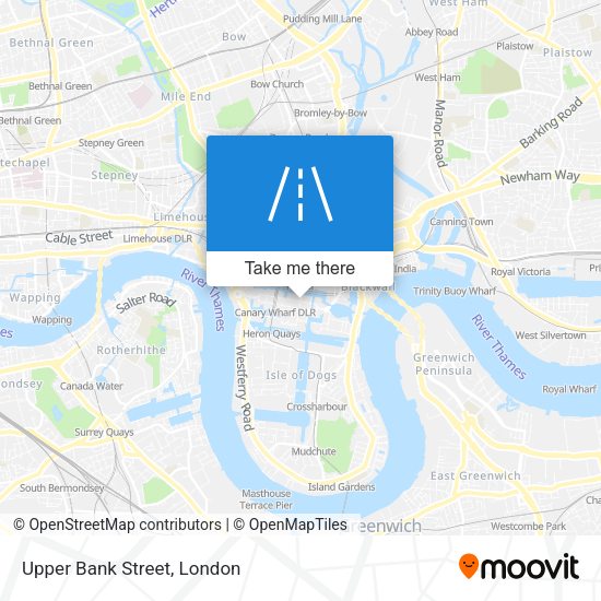 Upper Bank Street map