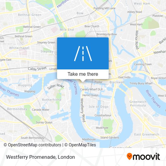 Westferry Promenade map