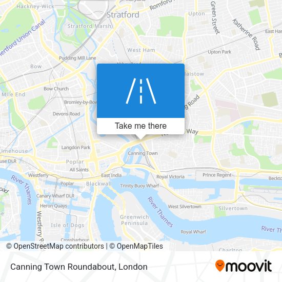 Canning Town Roundabout map