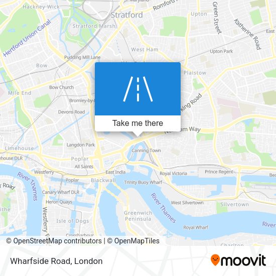 Wharfside Road map