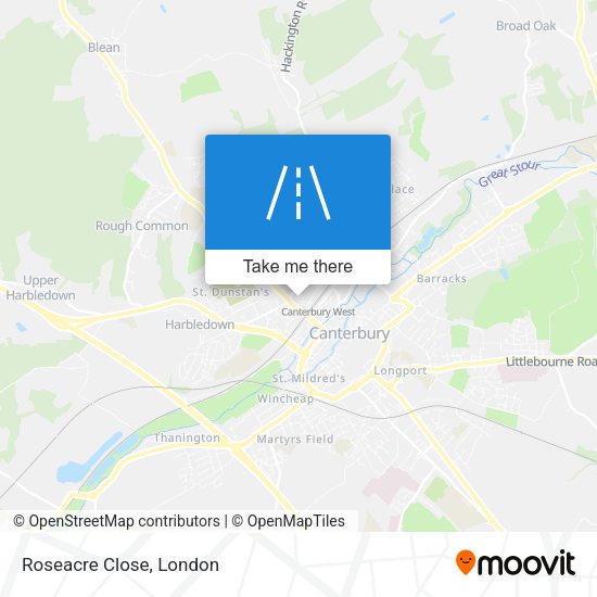 Roseacre Close map