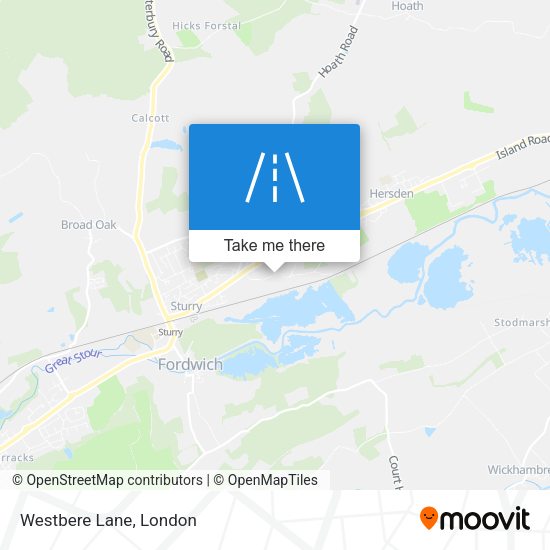 Westbere Lane map