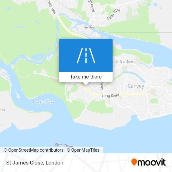 St James Close map