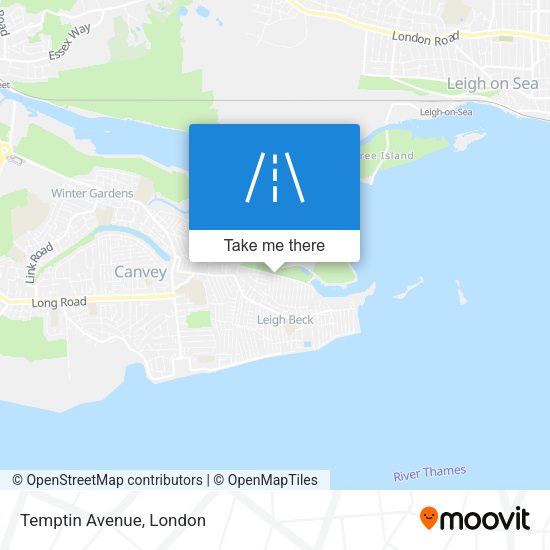 Temptin Avenue map