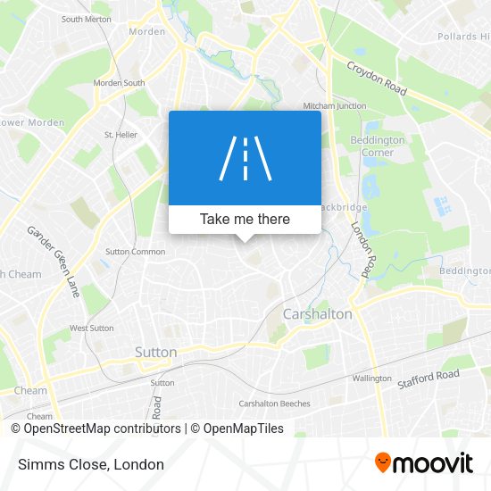 Simms Close map