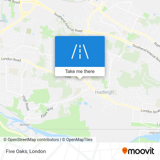 Five Oaks map