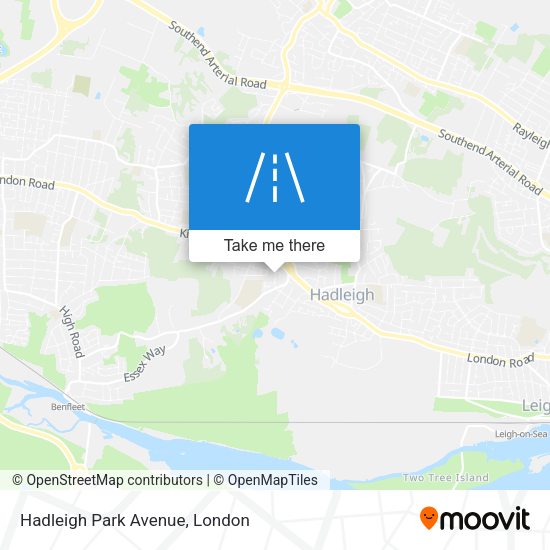 Hadleigh Park Avenue map