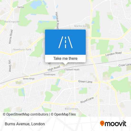 Burns Avenue map
