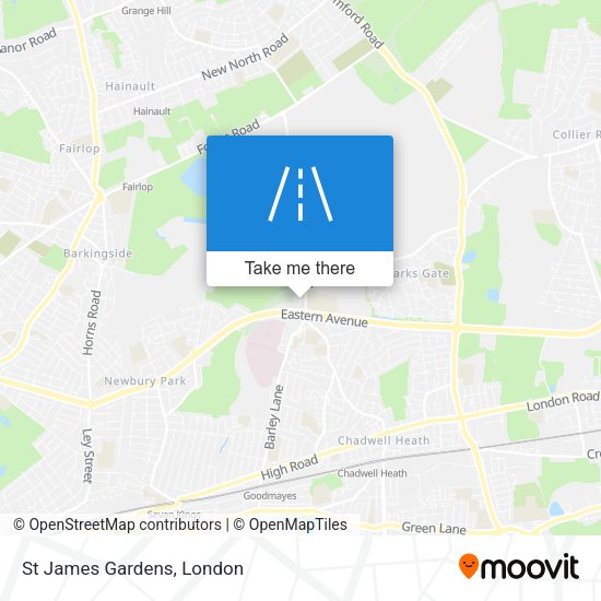 St James Gardens map