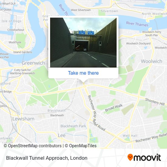Blackwall Tunnel Approach map