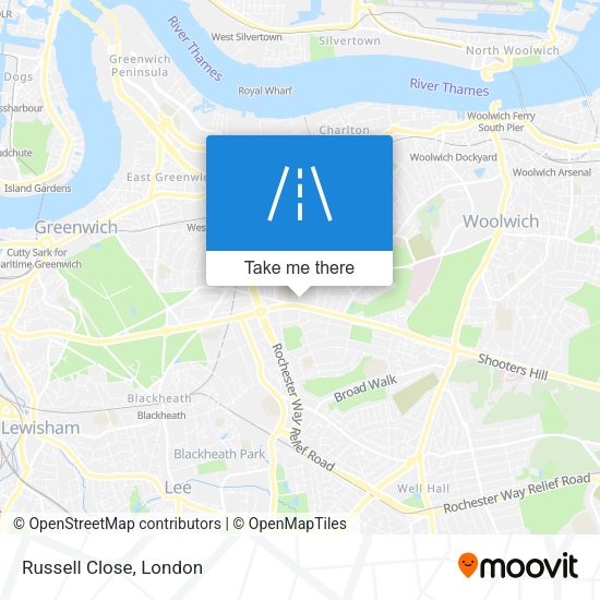 Russell Close map