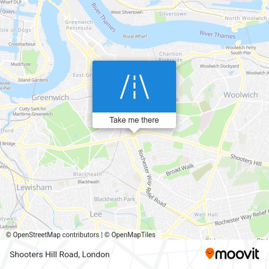 Shooters Hill Road map