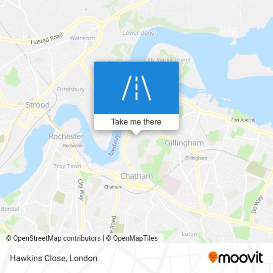 Hawkins Close map