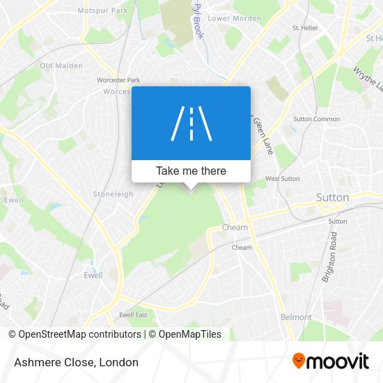 Ashmere Close map