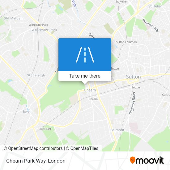 Cheam Park Way map