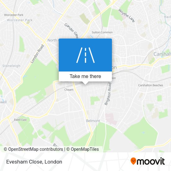 Evesham Close map