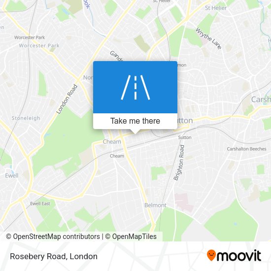 Rosebery Road map