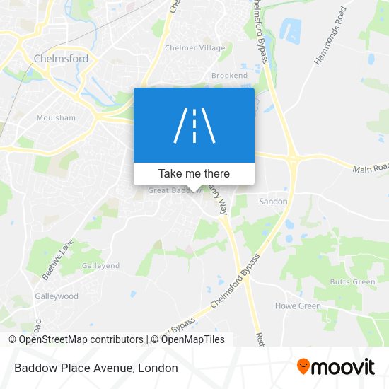 Baddow Place Avenue map