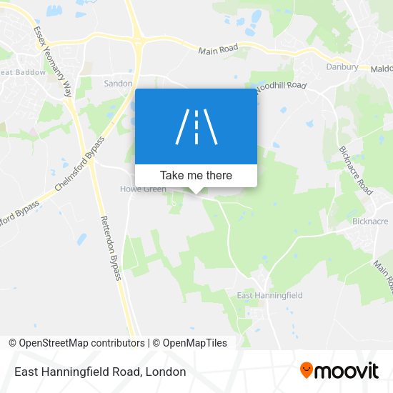 East Hanningfield Road map