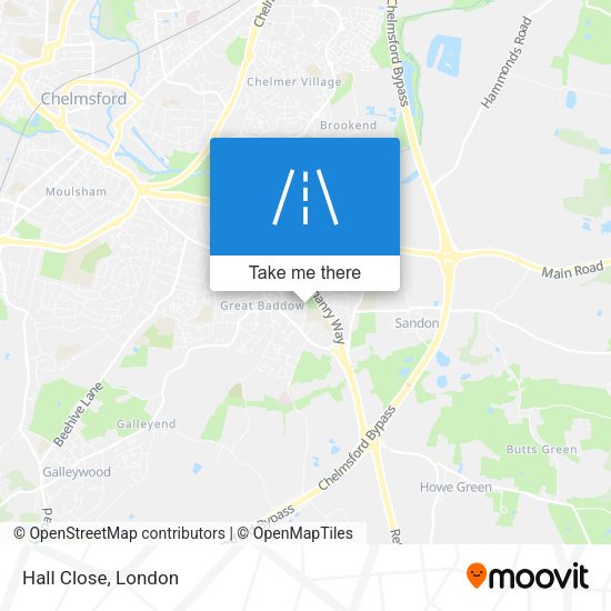 Hall Close map