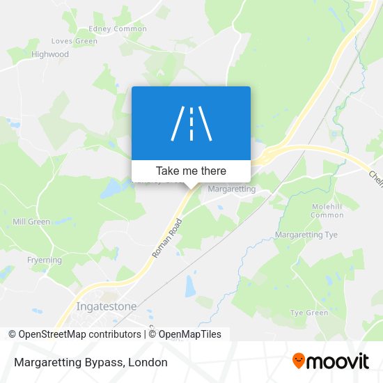 Margaretting Bypass map