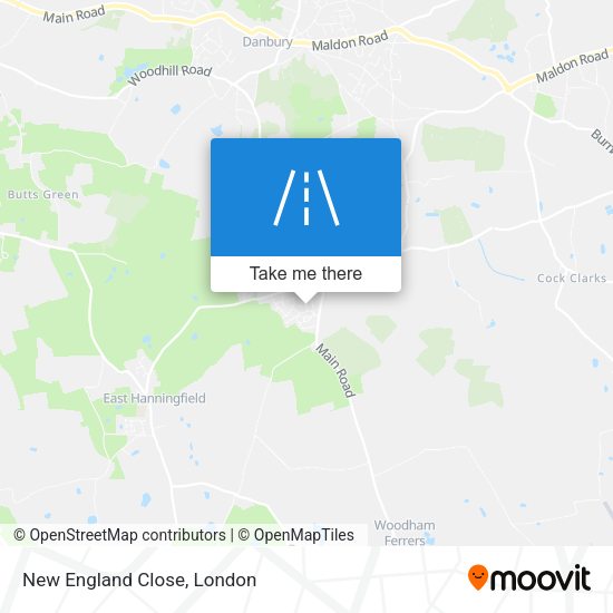 New England Close map