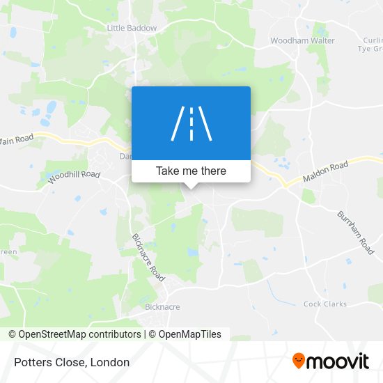 Potters Close map