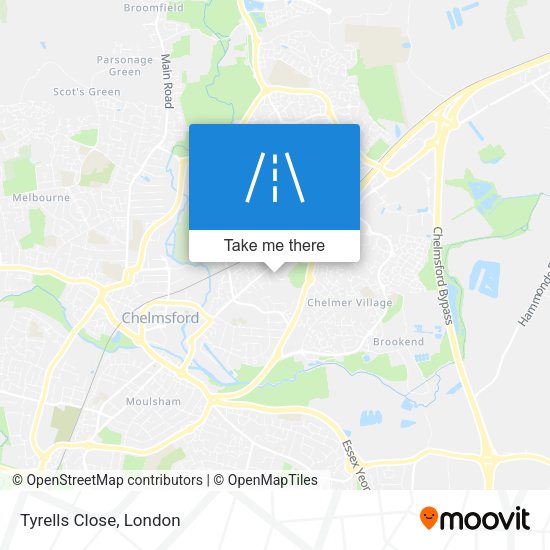 Tyrells Close map