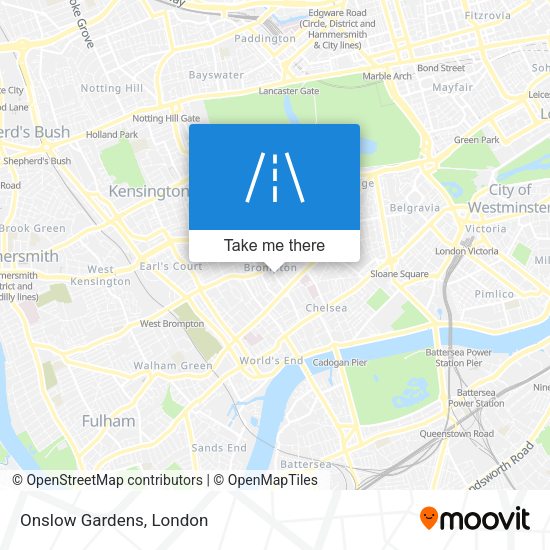 Onslow Gardens map