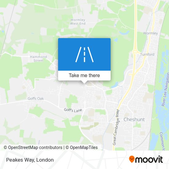 Peakes Way map