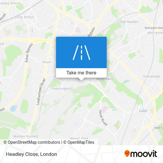 Headley Close map