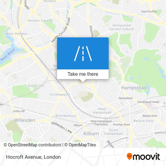 Hocroft Avenue map