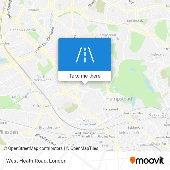 West Heath Road map