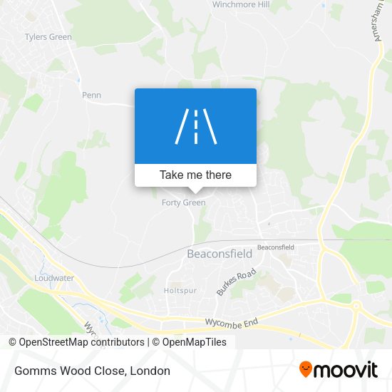 Gomms Wood Close map