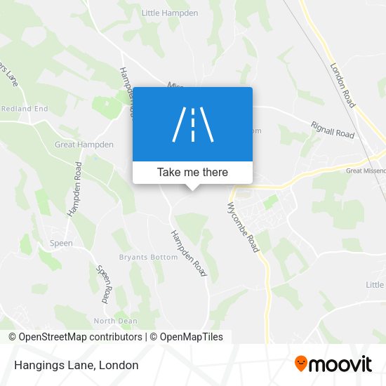 Hangings Lane map