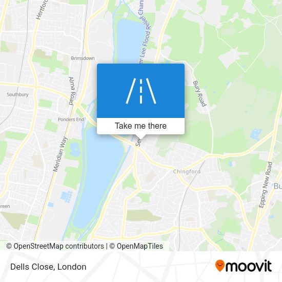 Dells Close map