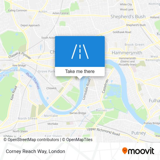 Corney Reach Way map