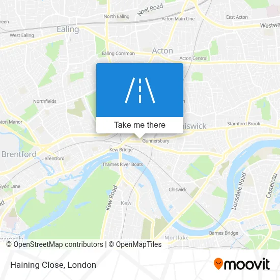Heining Map How to get to Haining Close, Chiswick by Tube, bus or train?
